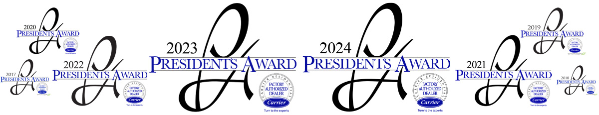 Graphic shows 7 years of President's Awards