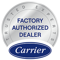 Carrier Factory Authorized Dealer Badge We are a Carrier Factory Authorized Dealer.